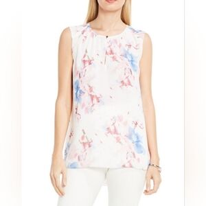 Vince Camuto Floral Chiffon Tank Top, Size XL
